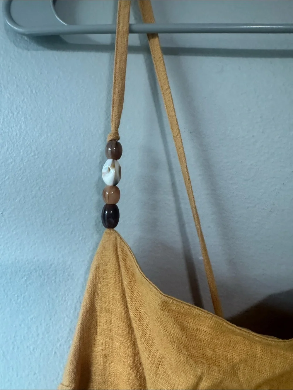Abercrombie and Fitch mustard yellow dress maxi cotton linen blend